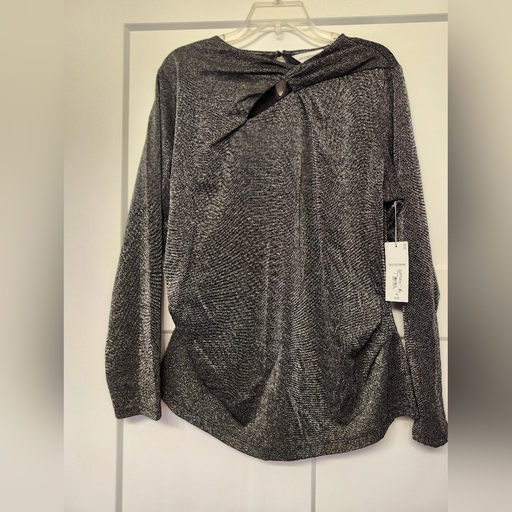 Womans Metallic Long Sleeve Top